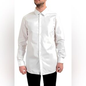 Hugo Boss White Two Ply Cotton Dress Shirt 17.5 44 XL